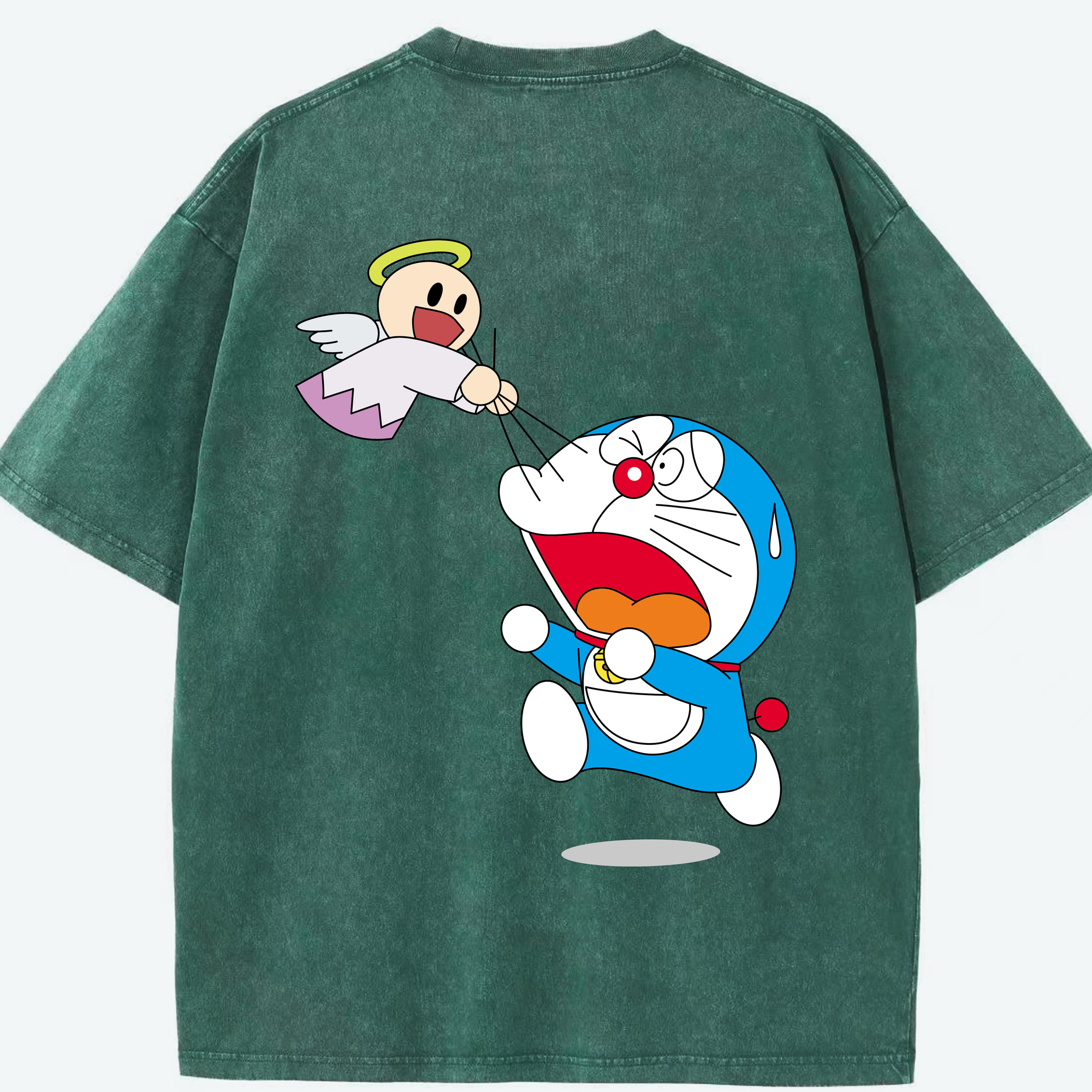 （画像用） ドラえもん Doraemon 綿100% ヴィンテージ風 半袖Tシャツ（背面プリント）